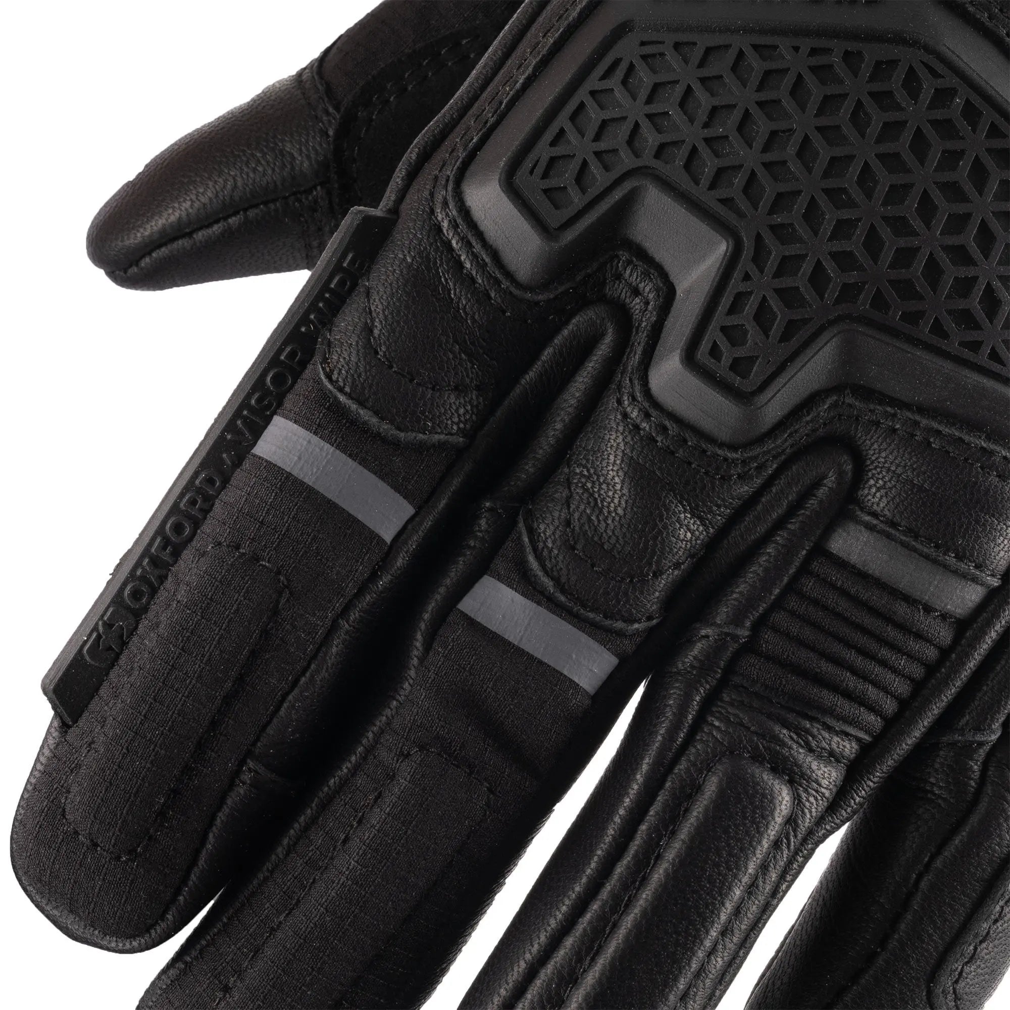 Oxford Vancouver 2.0 D2D Leather & Textile Gloves Black  - FREE UK Shipping, FREE 365 Day Returns | Moto Central