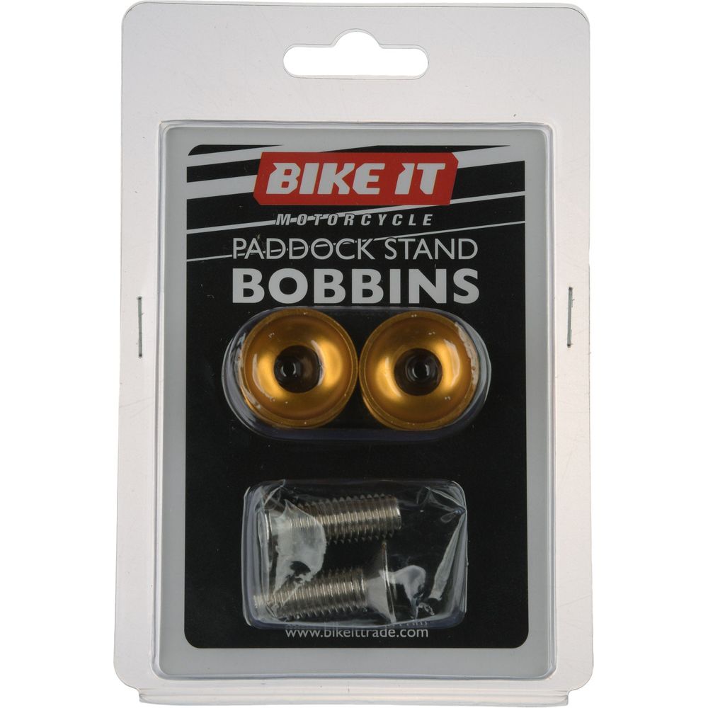 Bike It 1.25 Pitch Paddock Stand Bobbins Gold - FREE UK Shipping, FREE 365 Day Returns | Moto Central