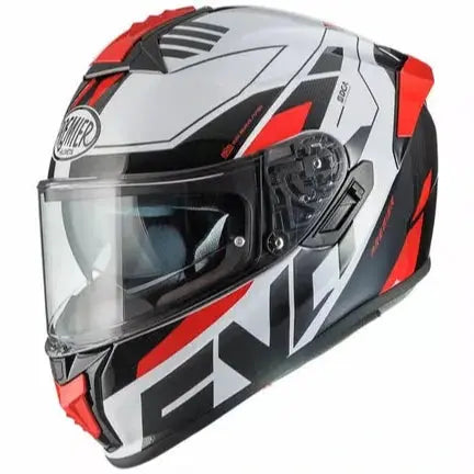 Premier Evoluzione PR 8 BM Full Face Helmet Red / White / Black - FREE UK Shipping, FREE 365 Day Returns | Moto Central