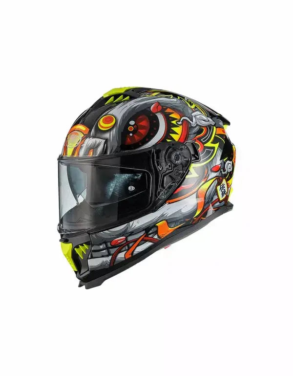 Premier Typhoon LY Graphic Full Face Helmet Red / Yellow / Grey - FREE UK Shipping, FREE 365 Day Returns | Moto Central