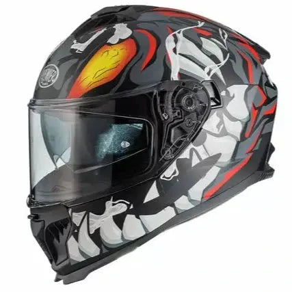 Premier Typhoon MO 92 BM Full Face Helmet Grey / Red / White / Black - FREE UK Shipping, FREE 365 Day Returns | Moto Central