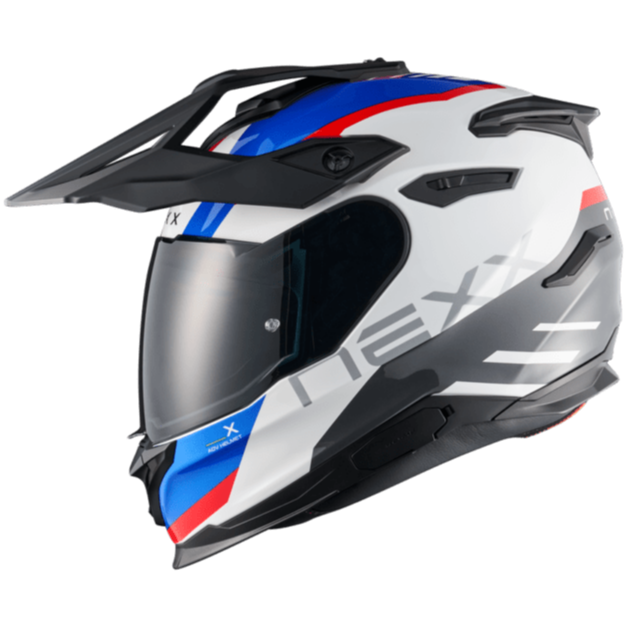 Nexx Y.TRAVL Quest Adventure Helmet White / Blue / Red - FREE UK Shipping, FREE 365 Day Returns | Moto Central