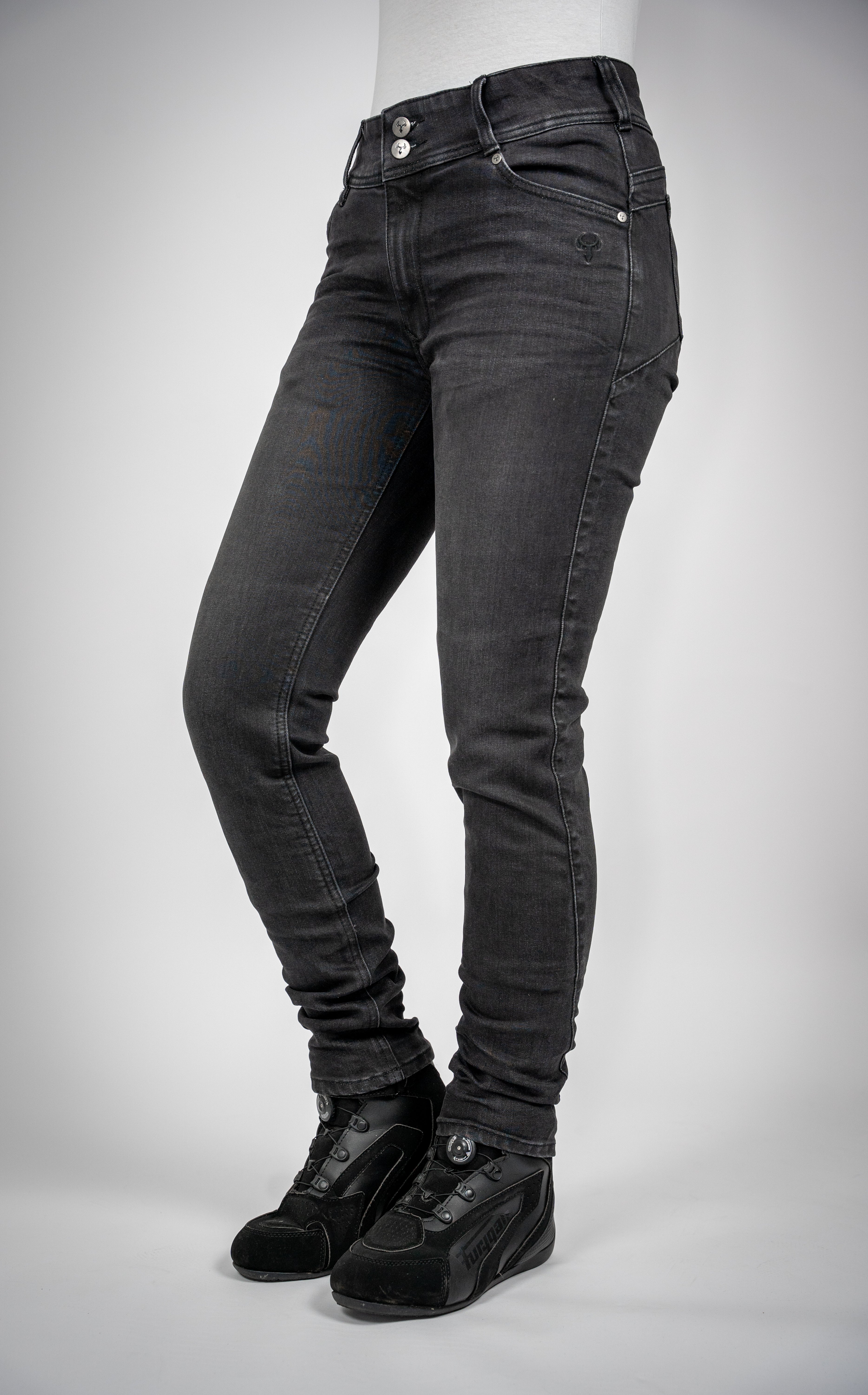 Bull-it Raven Ladies Slim Fit Denim Jeans Black - FREE UK Shipping, FREE 365 Day Returns | Moto Central