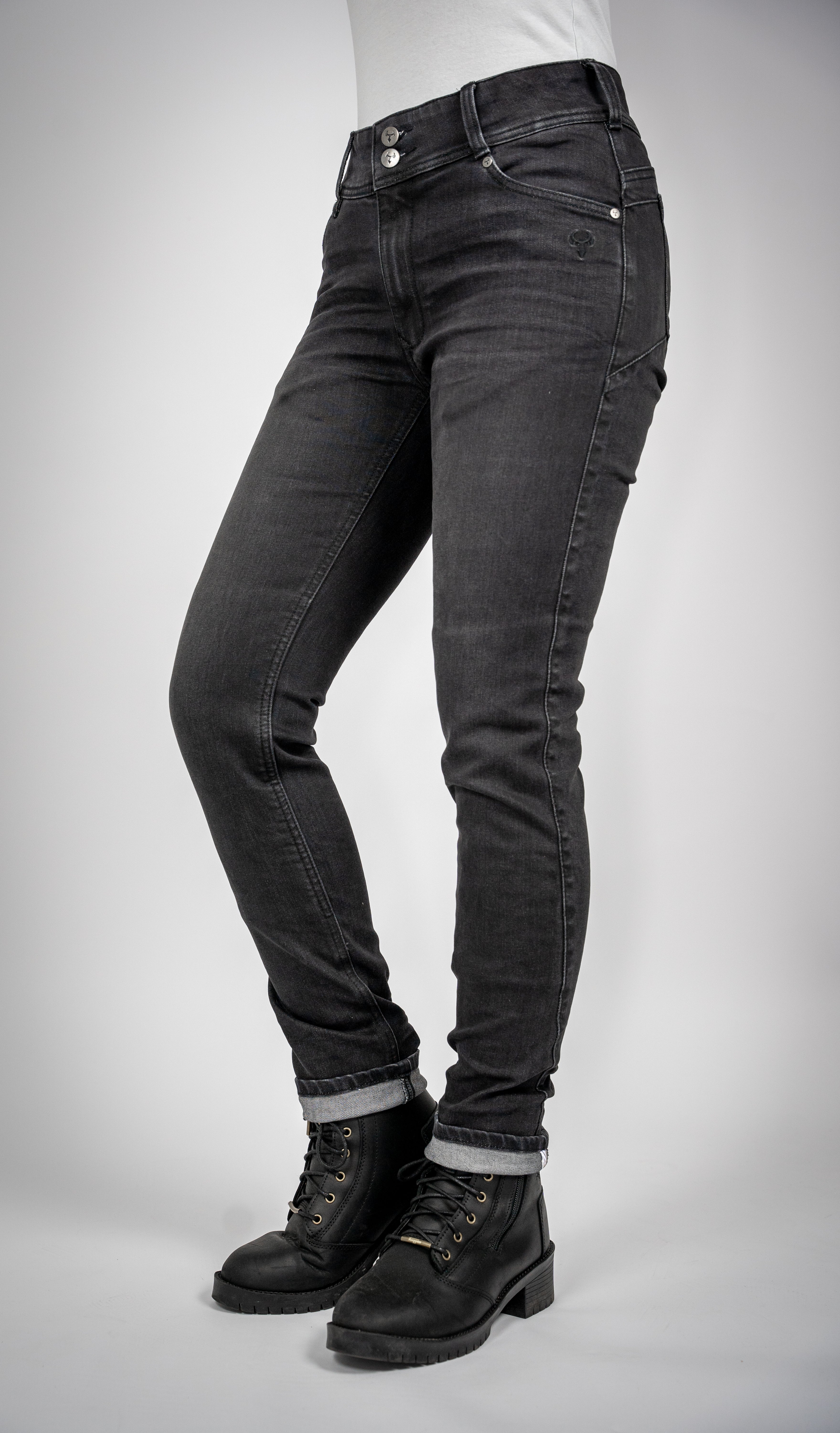 Bull-it Raven Ladies Straight Fit Denim Jeans Black - FREE UK Shipping, FREE 365 Day Returns | Moto Central