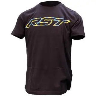 RST Dazzle T-Shirt Navy / Aqua / Yellow  - FREE UK Shipping, FREE 365 Day Returns | Moto Central