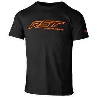 RST Race Dept Logo T-Shirt Black / Fluo Orange  - FREE UK Shipping, FREE 365 Day Returns | Moto Central