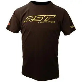 RST Race Dept Logo T-Shirt Black / Fluo Yellow  - FREE UK Shipping, FREE 365 Day Returns | Moto Central