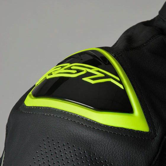 RST S1 CE Leather Jacket Black / Grey / Fluo Yellow - FREE UK Shipping, FREE 365 Day Returns | Moto Central