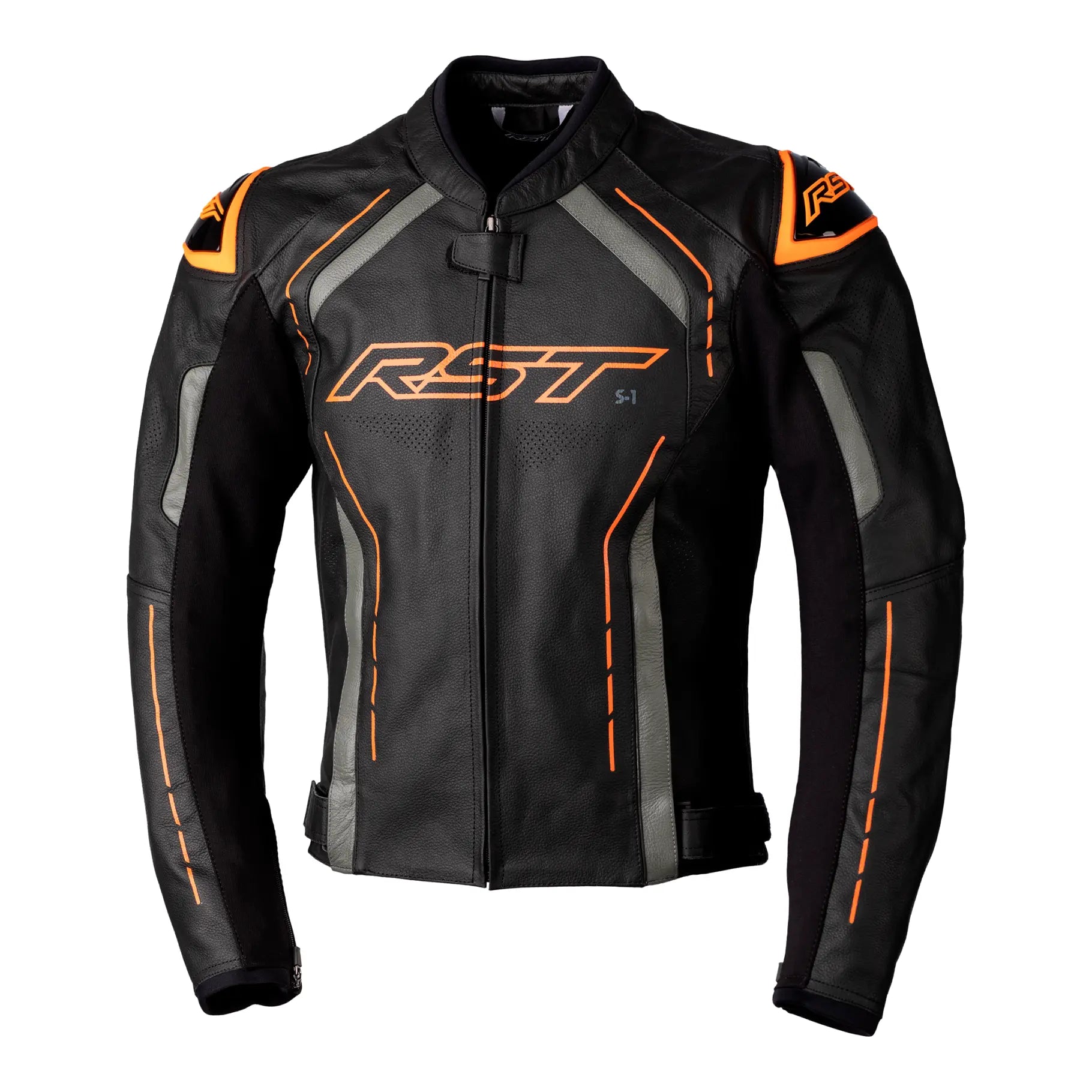 RST S1 CE Leather Jacket Black / Grey / Red  - FREE UK Shipping, FREE 365 Day Returns | Moto Central