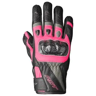 RST Stunt 3 CE Ladies Gloves Black / Pink / Grey  - FREE UK Shipping, FREE 365 Day Returns | Moto Central