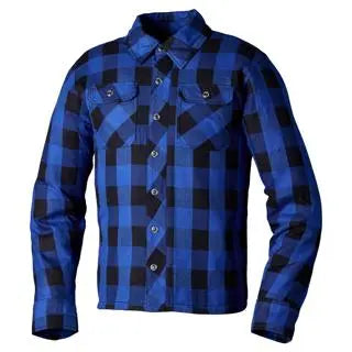 RST x Kevlar Lumberjack CE Textile Shirt Blue / Grey Check  - FREE UK Shipping, FREE 365 Day Returns | Moto Central