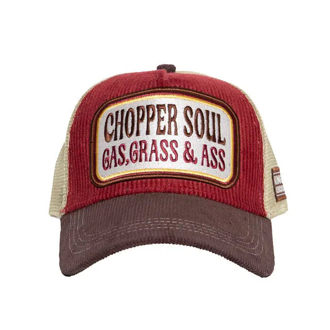 King Kerosin Chopper Soul Cap Brown / Red  - FREE UK Shipping, FREE 365 Day Returns | Moto Central