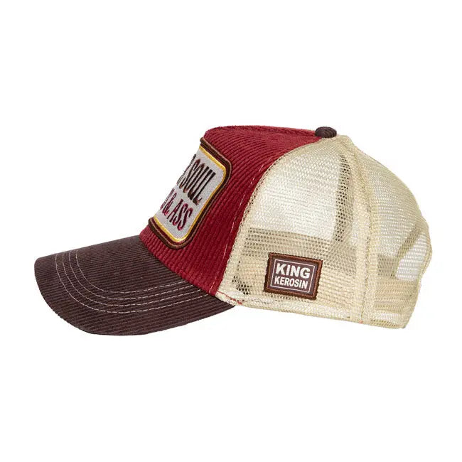 King Kerosin Chopper Soul Cap Brown / Red  - FREE UK Shipping, FREE 365 Day Returns | Moto Central