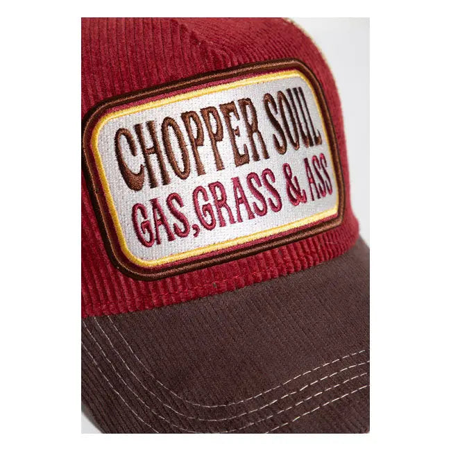 King Kerosin Chopper Soul Cap Brown / Red  - FREE UK Shipping, FREE 365 Day Returns | Moto Central