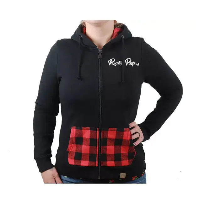 Rusty Pistons Turner Ladies Zip Hoodie Black / Red  - FREE UK Shipping, FREE 365 Day Returns | Moto Central