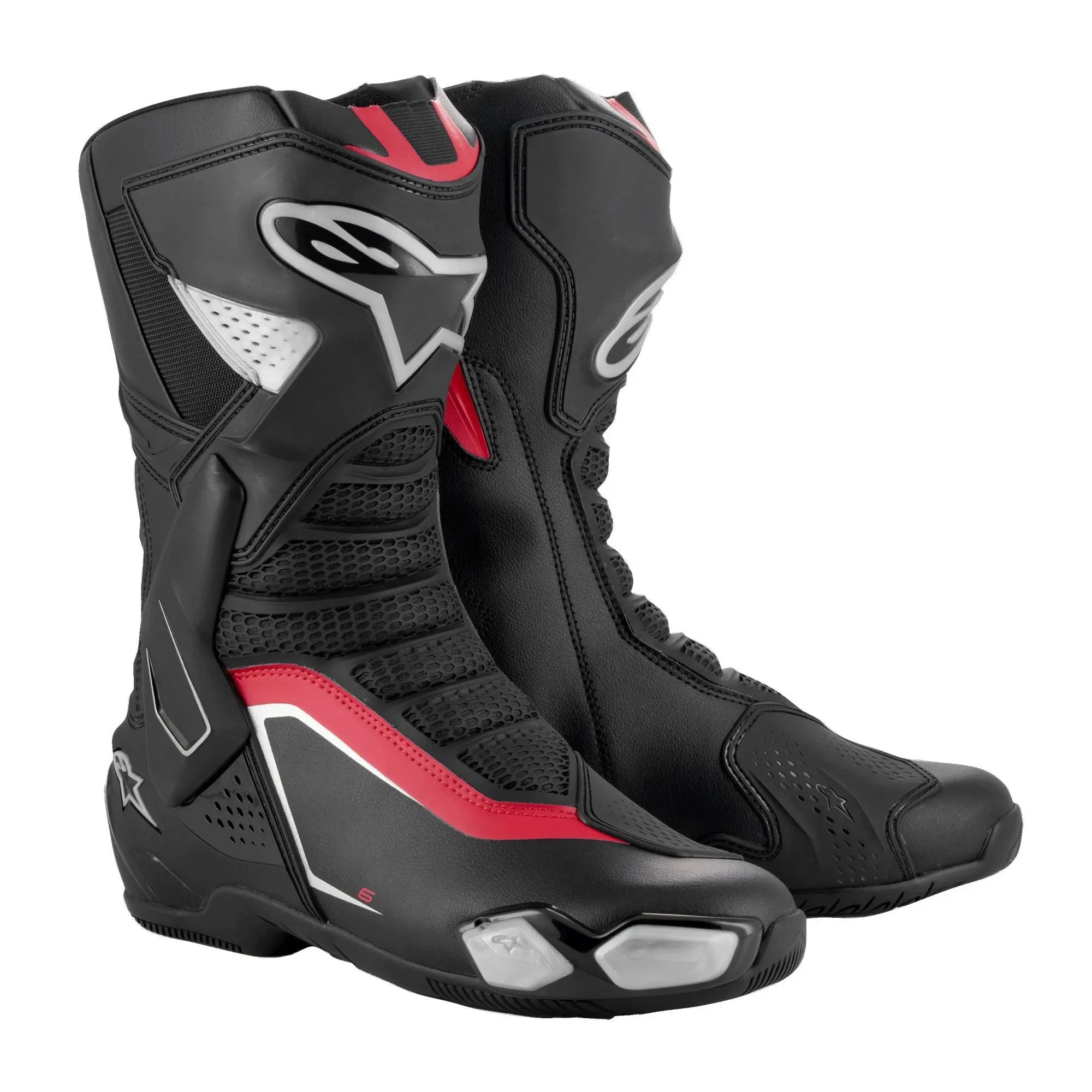 Alpinestars SMX-6 V3 Boots Black / Silver / Red  - FREE UK Shipping, FREE 365 Day Returns | Moto Central