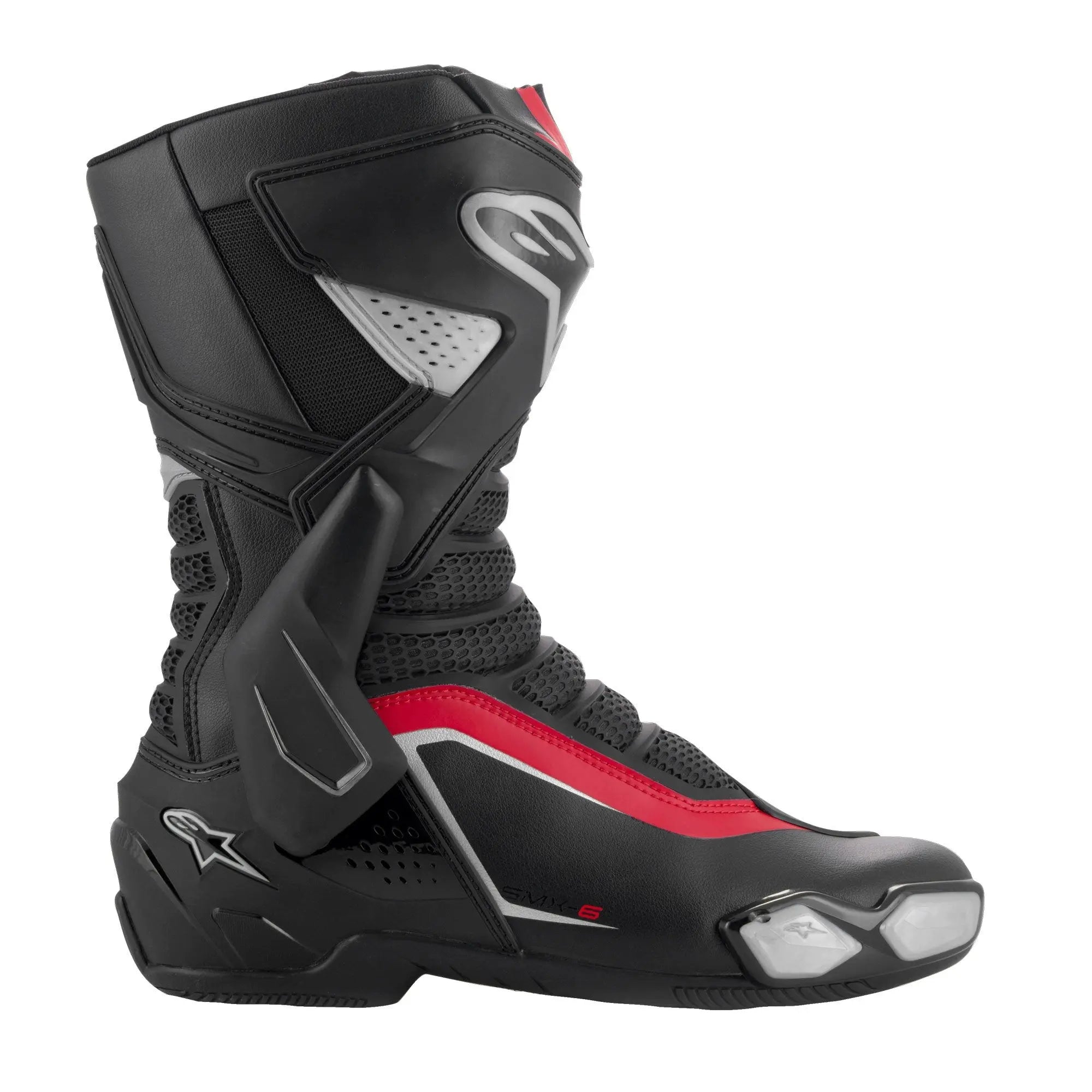 Alpinestars SMX-6 V3 Boots Black / Silver / Red  - FREE UK Shipping, FREE 365 Day Returns | Moto Central