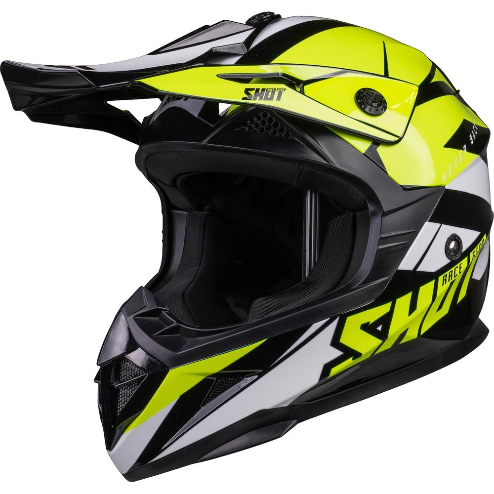 Shot Pulse MX Helmet Revenge Black / Neon Yellow / Glossy White