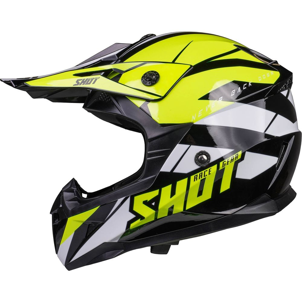 Shot Pulse MX Helmet Revenge Black / Neon Yellow / Glossy White