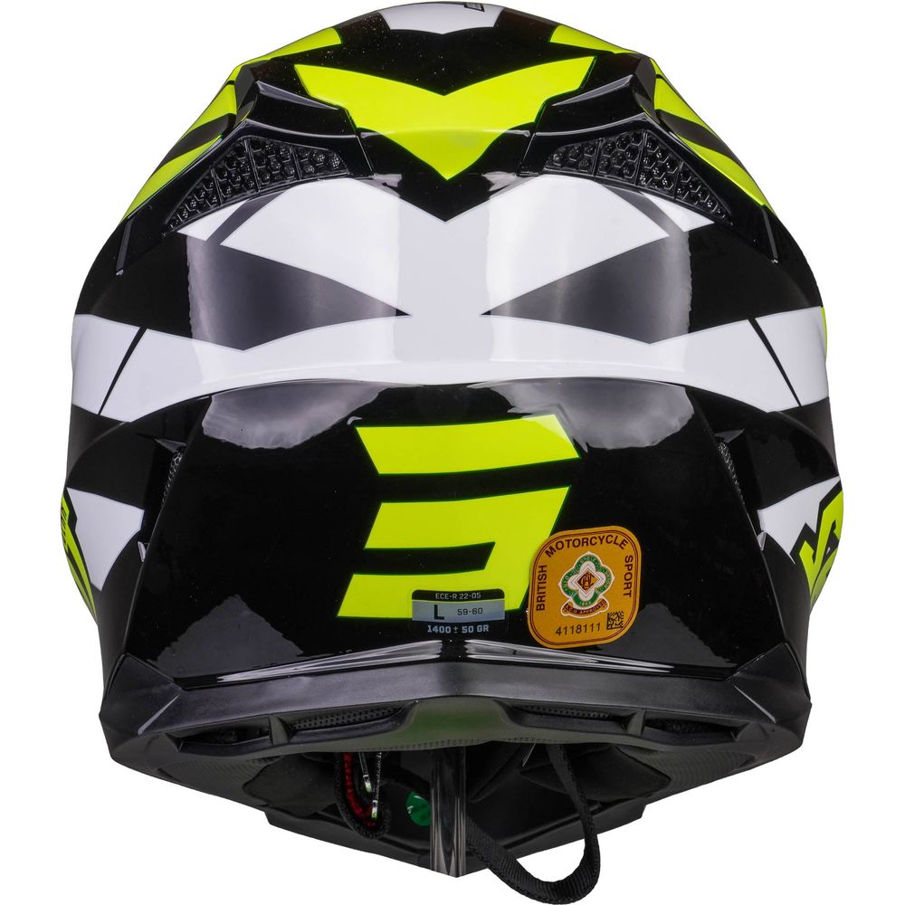 Shot Pulse MX Helmet Revenge Black / Neon Yellow / Glossy White