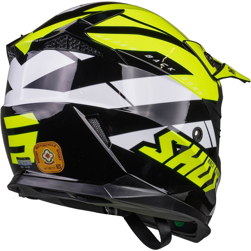 Shot Pulse MX Helmet Revenge Black / Neon Yellow / Glossy White