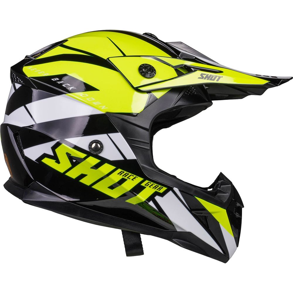 Shot Pulse MX Helmet Revenge Black / Neon Yellow / Glossy White