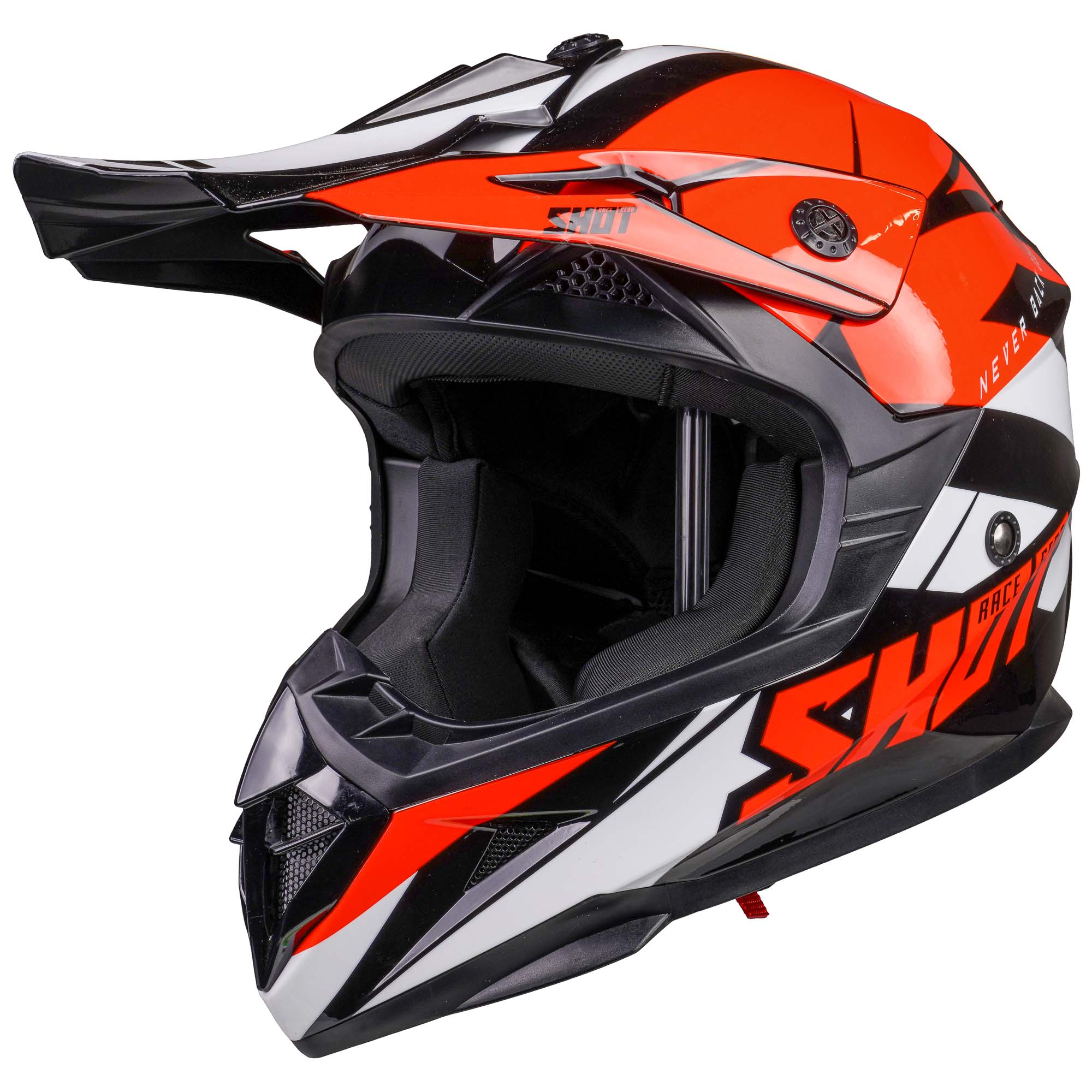 Shot Pulse MX Helmet Revenge Black / Orange / Glossy White