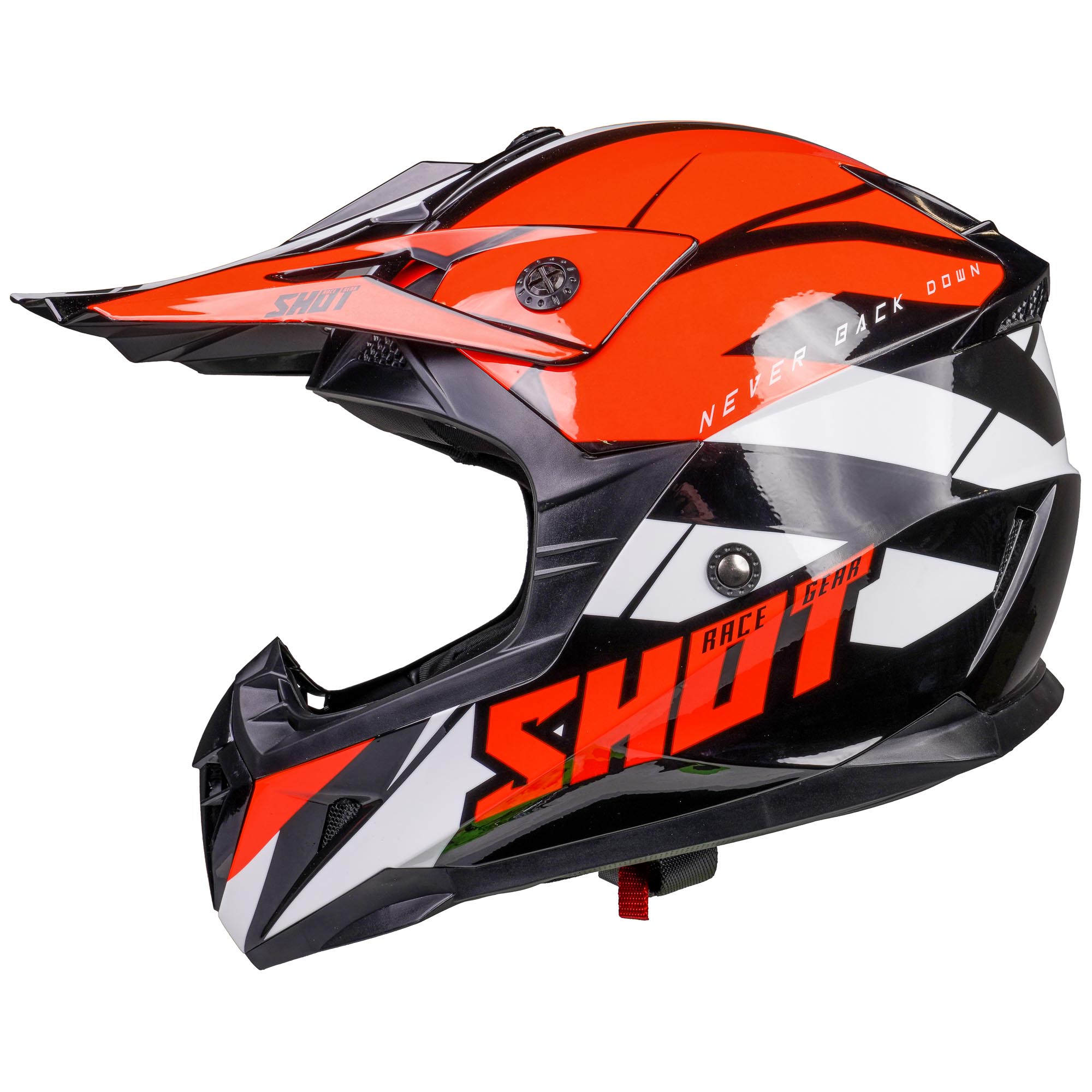 Shot Pulse MX Helmet Revenge Black / Orange / Glossy White