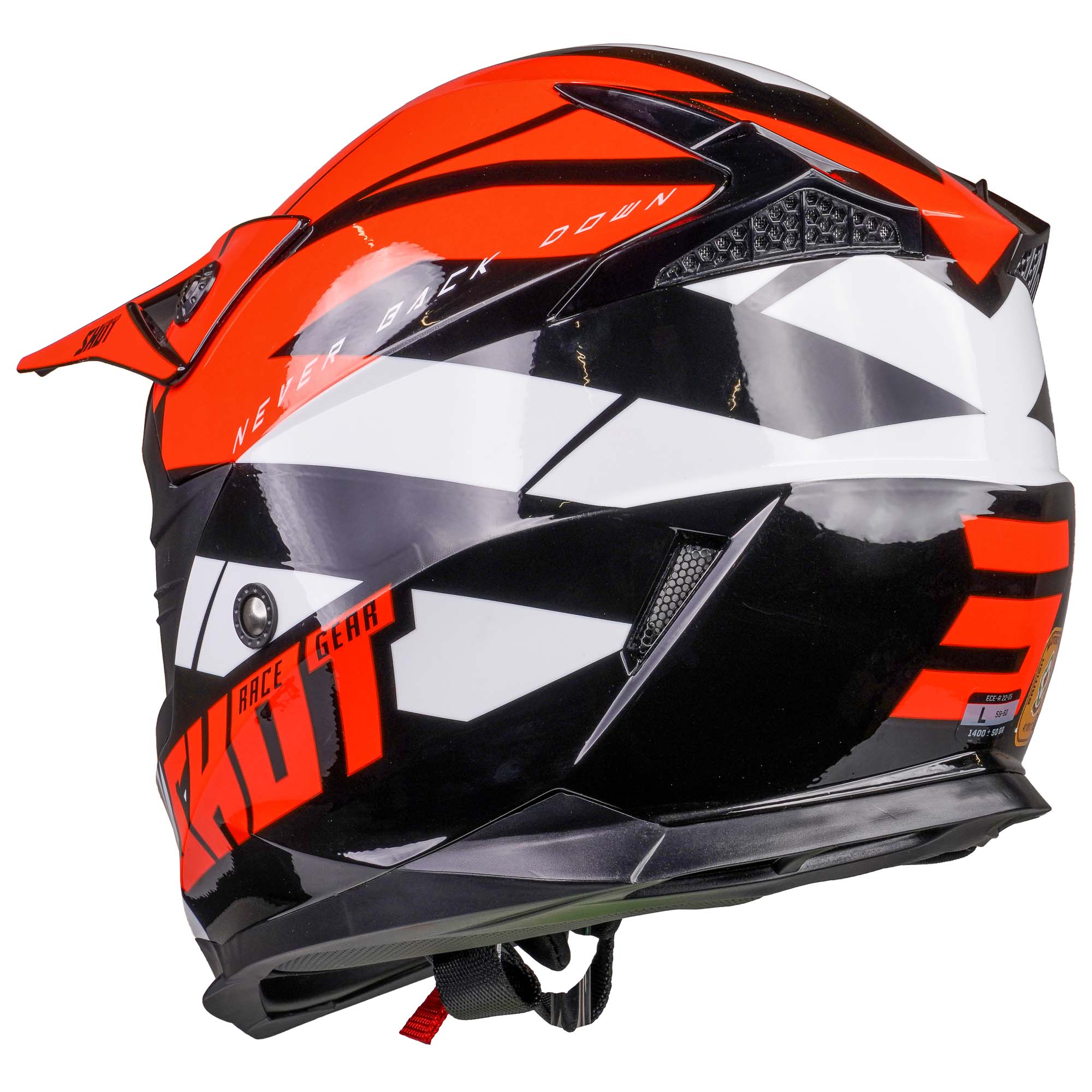 Shot Pulse MX Helmet Revenge Black / Orange / Glossy White