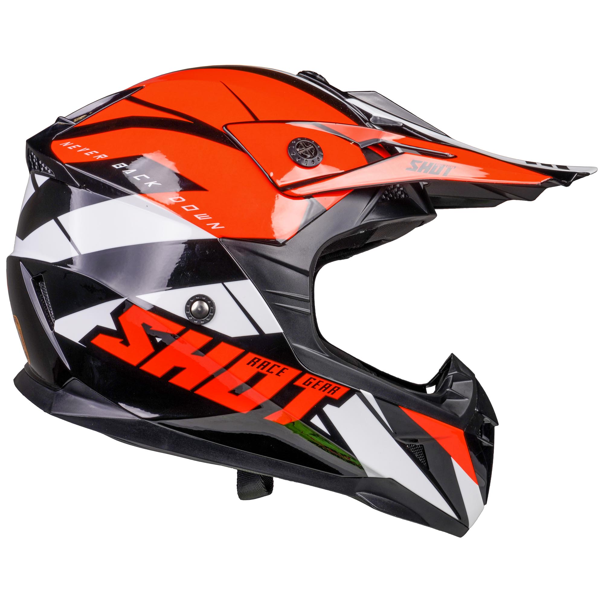 Shot Pulse MX Helmet Revenge Black / Orange / Glossy White