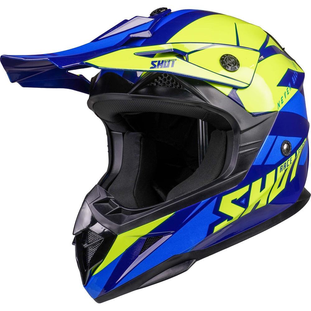 Shot Pulse MX Helmet Revenge Navy / Neon Yellow / Glossy Blue