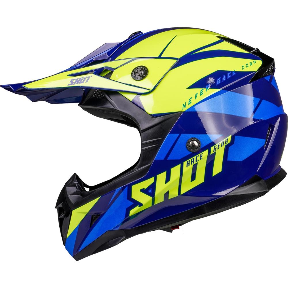 Shot Pulse MX Helmet Revenge Navy / Neon Yellow / Glossy Blue