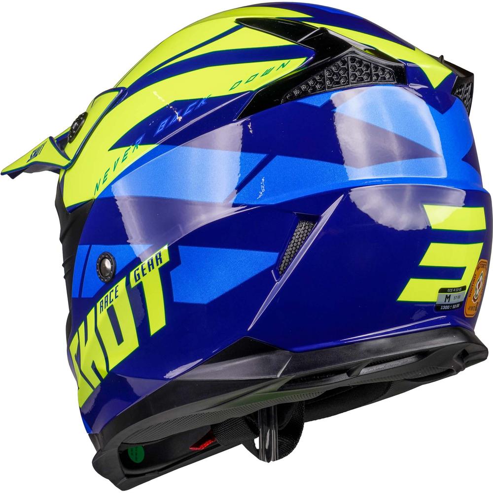 Shot Pulse MX Helmet Revenge Navy / Neon Yellow / Glossy Blue