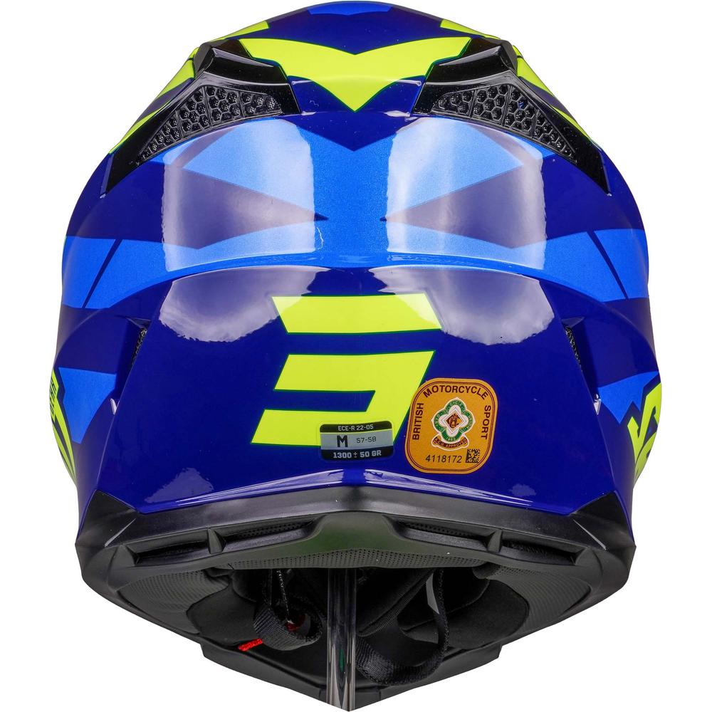 Shot Pulse MX Helmet Revenge Navy / Neon Yellow / Glossy Blue