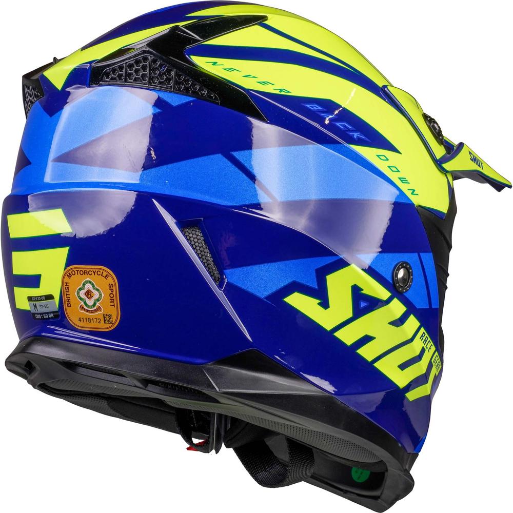 Shot Pulse MX Helmet Revenge Navy / Neon Yellow / Glossy Blue