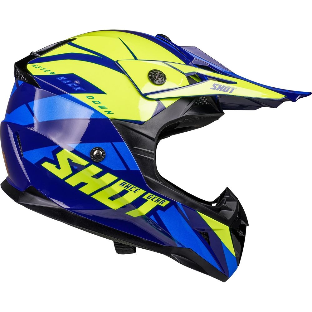 Shot Pulse MX Helmet Revenge Navy / Neon Yellow / Glossy Blue