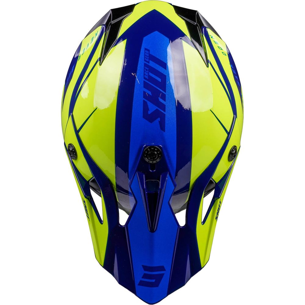 Shot Pulse MX Helmet Revenge Navy / Neon Yellow / Glossy Blue