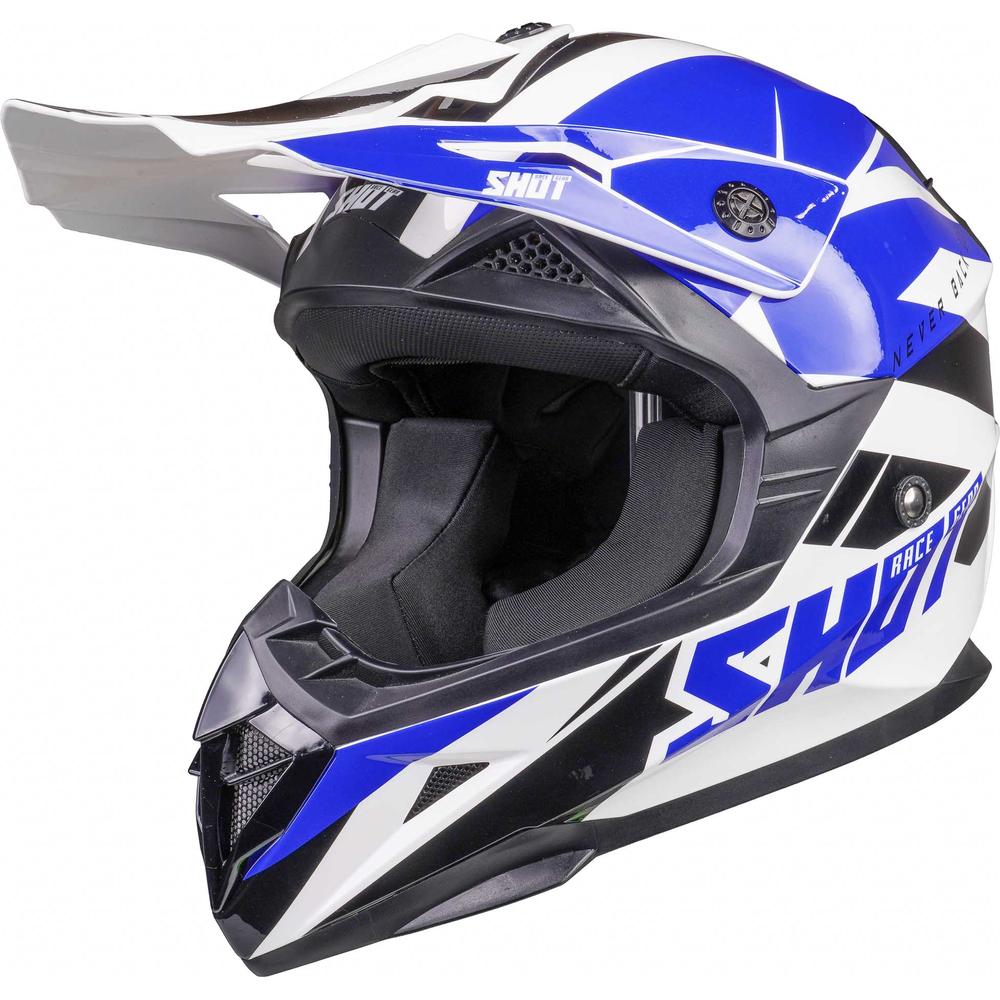 Shot Pulse MX Helmet Revenge White / Blue / Glossy Black