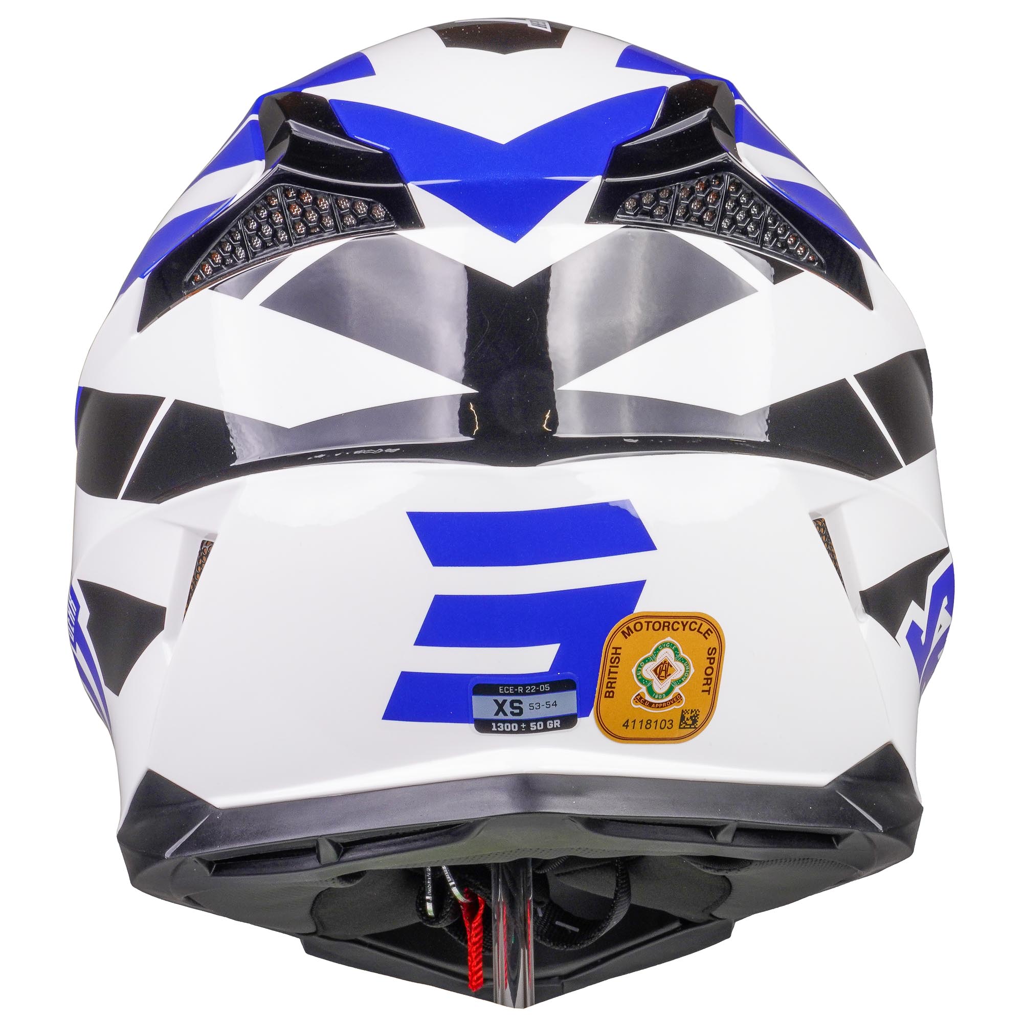 Shot Pulse MX Helmet Revenge White / Blue / Glossy Black  - FREE UK Delivery - Moto Central