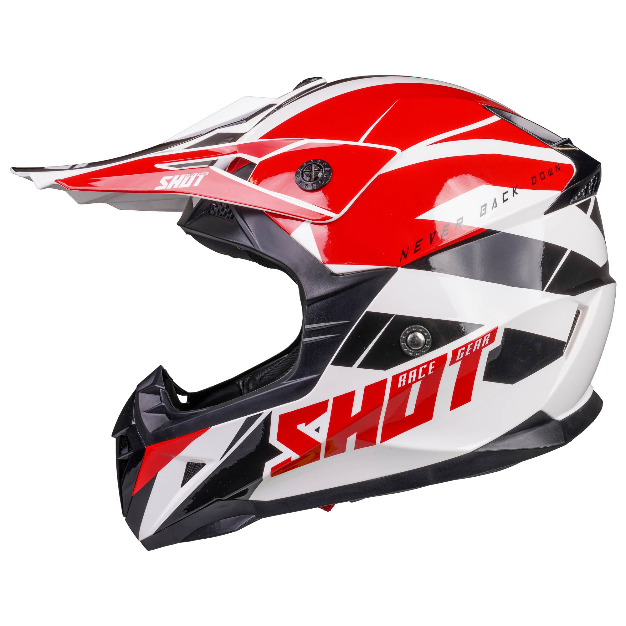 Shot Pulse MX Helmet Revenge White / Red / Glossy Black - FREE UK Shipping, FREE 365 Day Returns | Moto Central