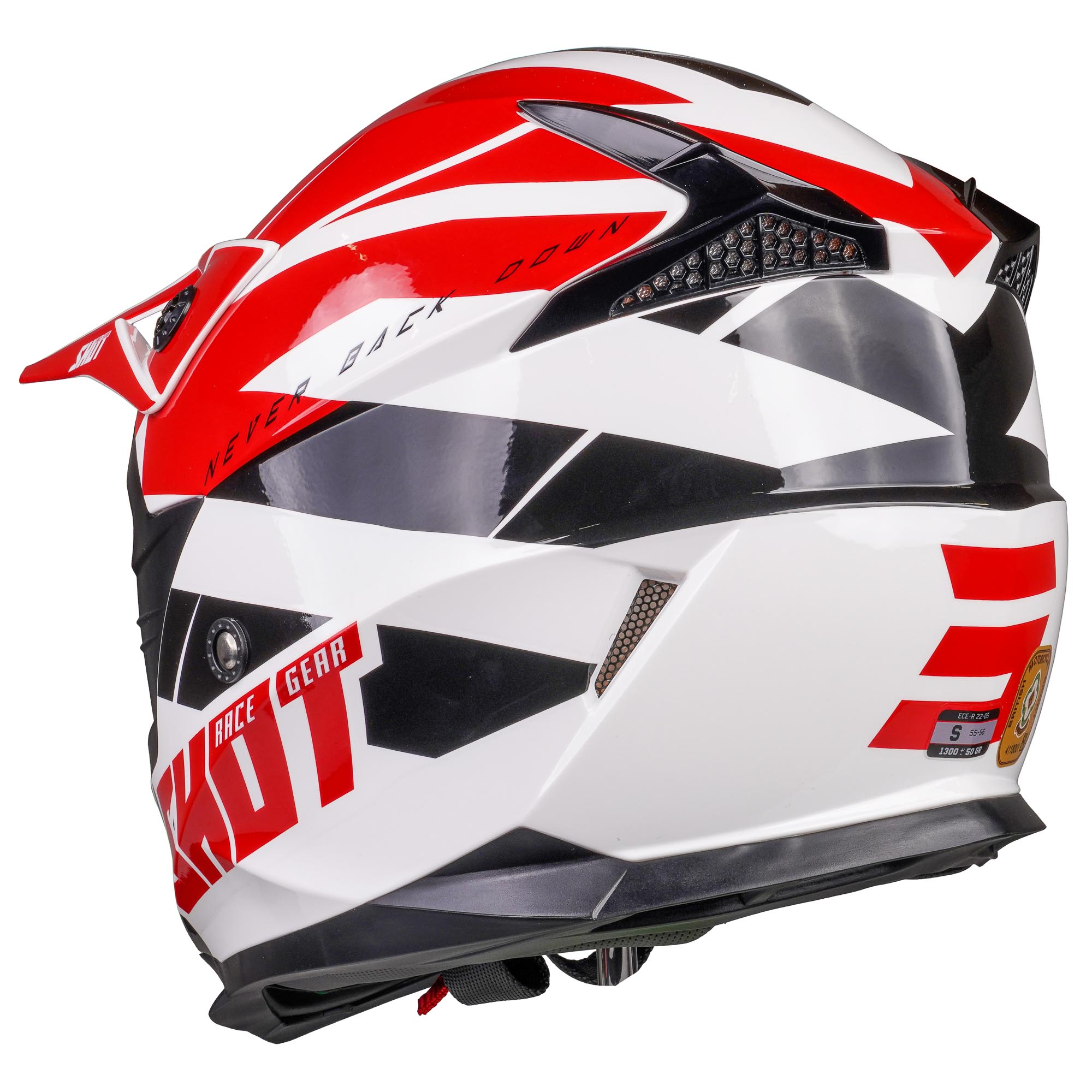 Shot Pulse MX Helmet Revenge White / Red / Glossy Black - FREE UK Shipping, FREE 365 Day Returns | Moto Central