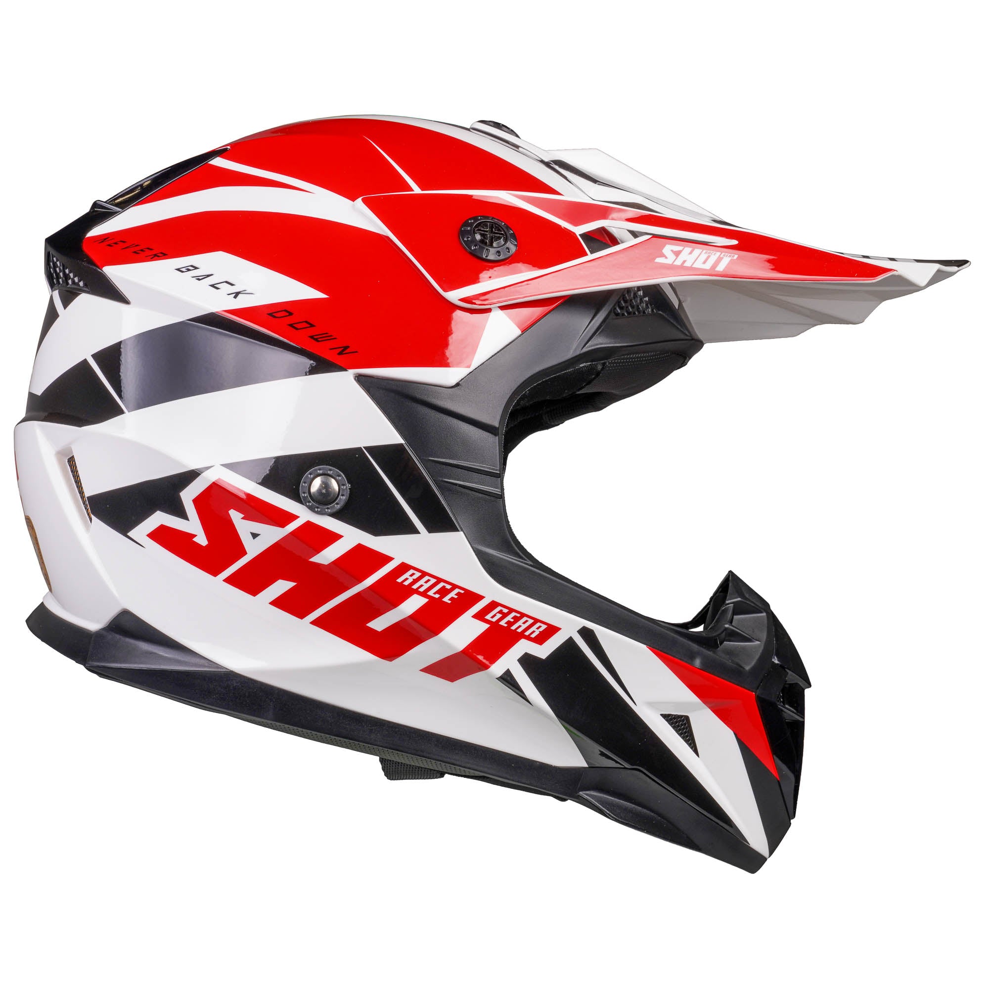 Shot Pulse MX Helmet Revenge White / Red / Glossy Black - FREE UK Shipping, FREE 365 Day Returns | Moto Central