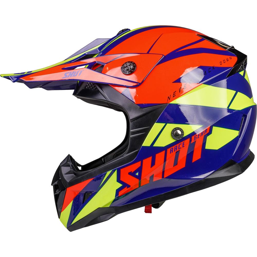 Shot Pulse MX Helmet Revenge Navy / Orange / Glossy Neon Yellow