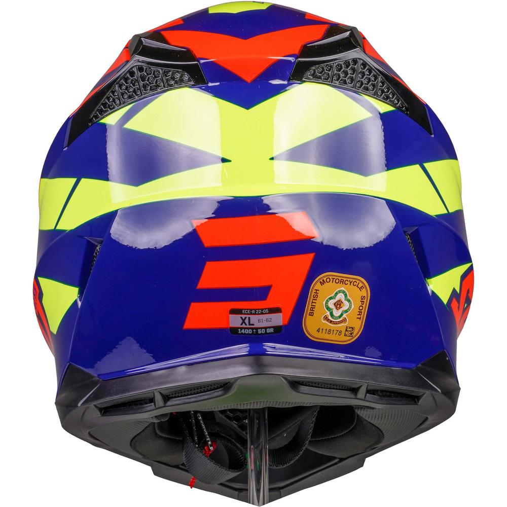 Shot Pulse MX Helmet Revenge Navy / Orange / Glossy Neon Yellow