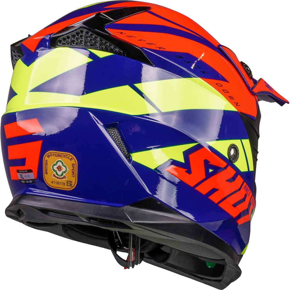 Shot Pulse MX Helmet Revenge Navy / Orange / Glossy Neon Yellow