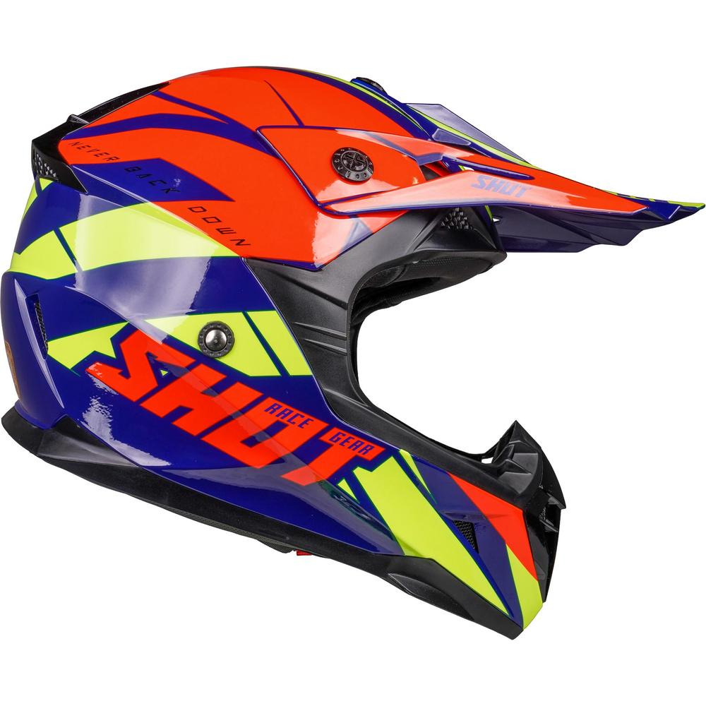 Shot Pulse MX Helmet Revenge Navy / Orange / Glossy Neon Yellow