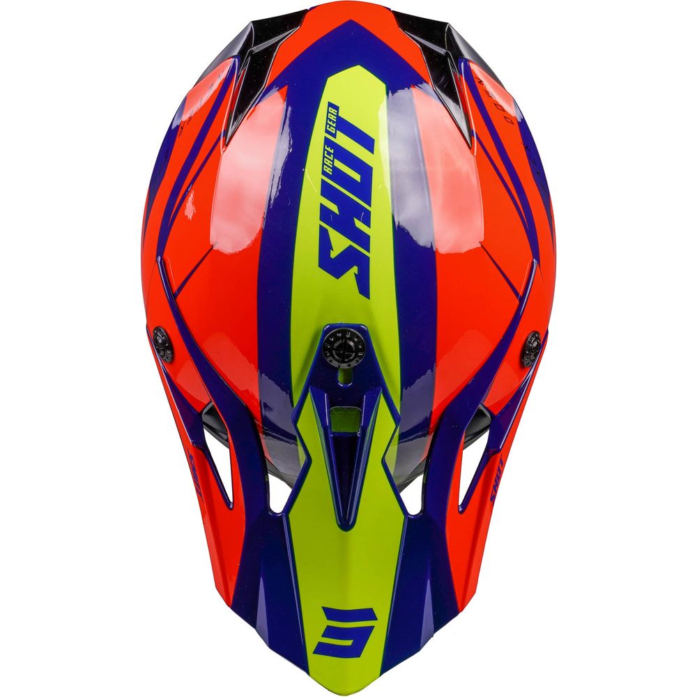 Shot Pulse MX Helmet Revenge Navy / Orange / Glossy Neon Yellow