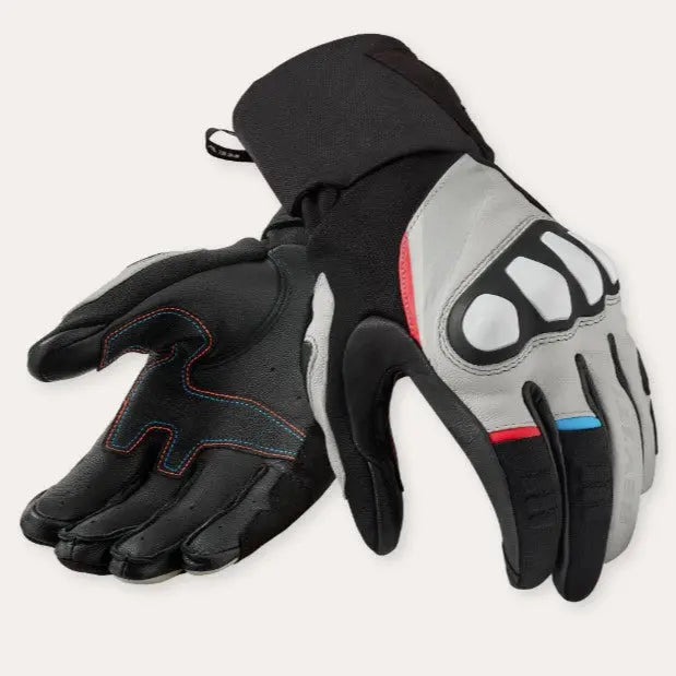 Revit Combustion Leather / Textile Gloves Black / Light Grey  - FREE UK Shipping, FREE 365 Day Returns | Moto Central