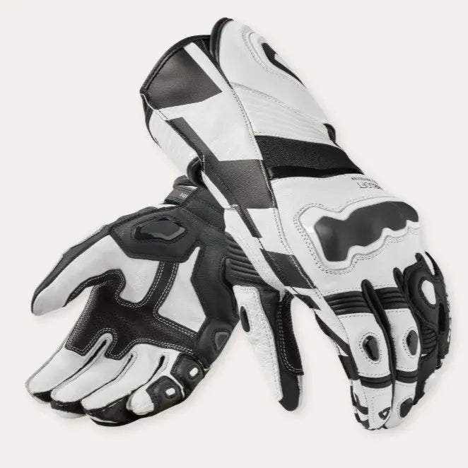 Revit Jerez 4 Leather Gloves White / Black  - FREE UK Shipping, FREE 365 Day Returns | Moto Central