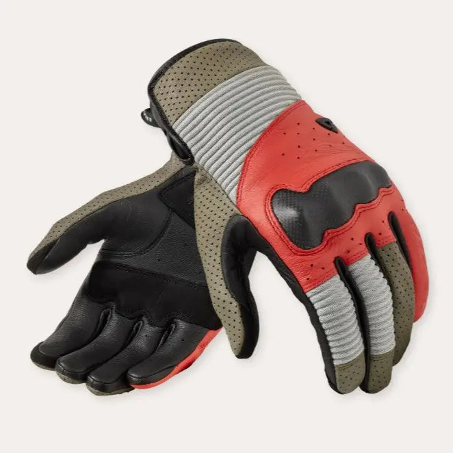 Revit Lewisville Leather Gloves Sand / Red  - FREE UK Shipping, FREE 365 Day Returns | Moto Central